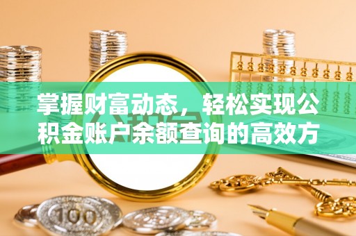 梧州掌握财富动态，轻松实现公积金账户余额查询的高效方法