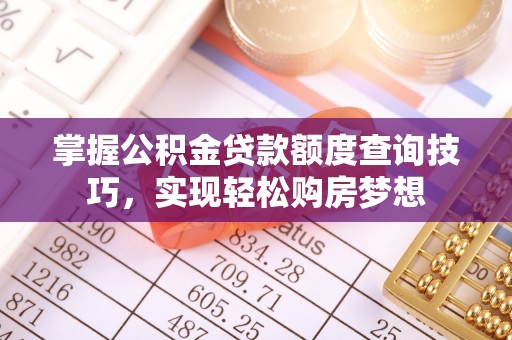 梧州掌握公积金贷款额度查询技巧，实现轻松购房梦想