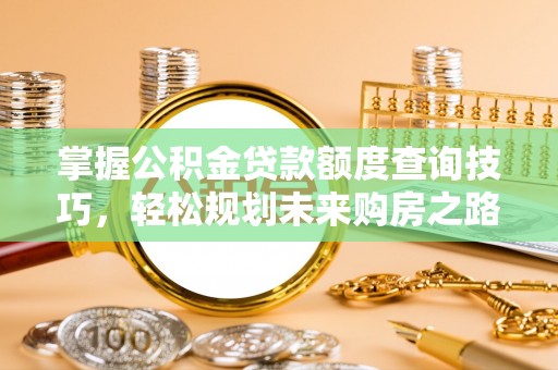 梧州掌握公积金贷款额度查询技巧，轻松规划未来购房之路