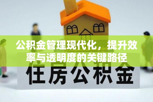 梧州公积金管理现代化，提升效率与透明度的关键路径